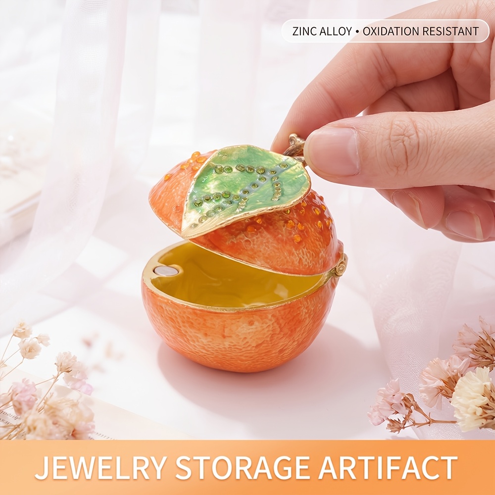 Zinc Alloy Orange Cherry Shaped Jewelry Box